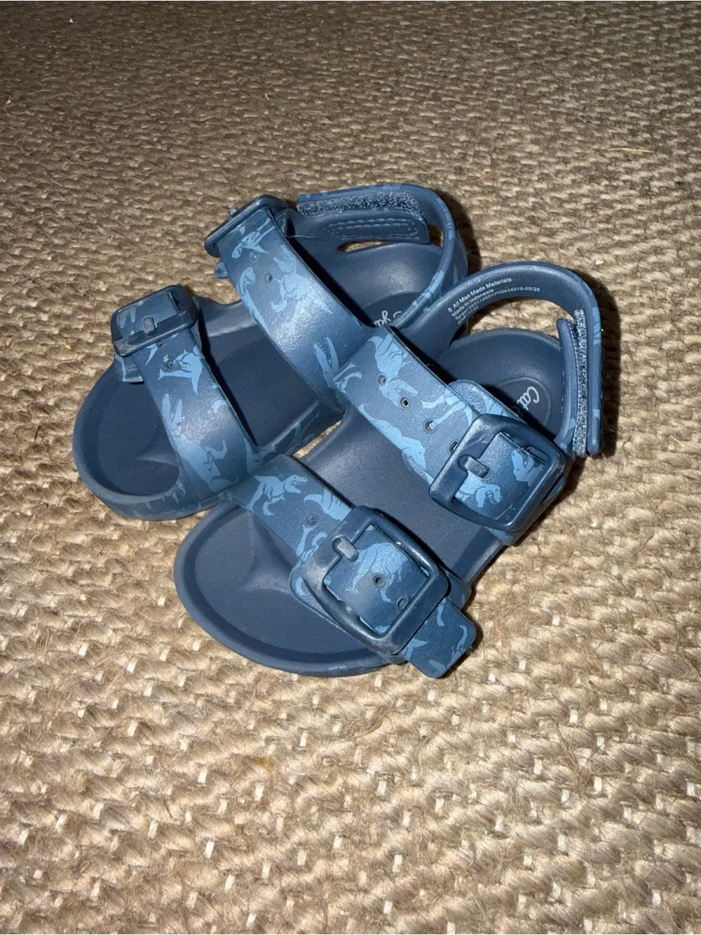 Cat & Jack Blue Dinosaur Strap Sandals
